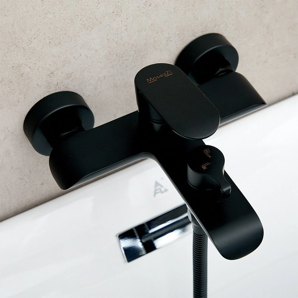 Baterie baie cu garnitură duș pe perete mat|eco neve negru mat 5