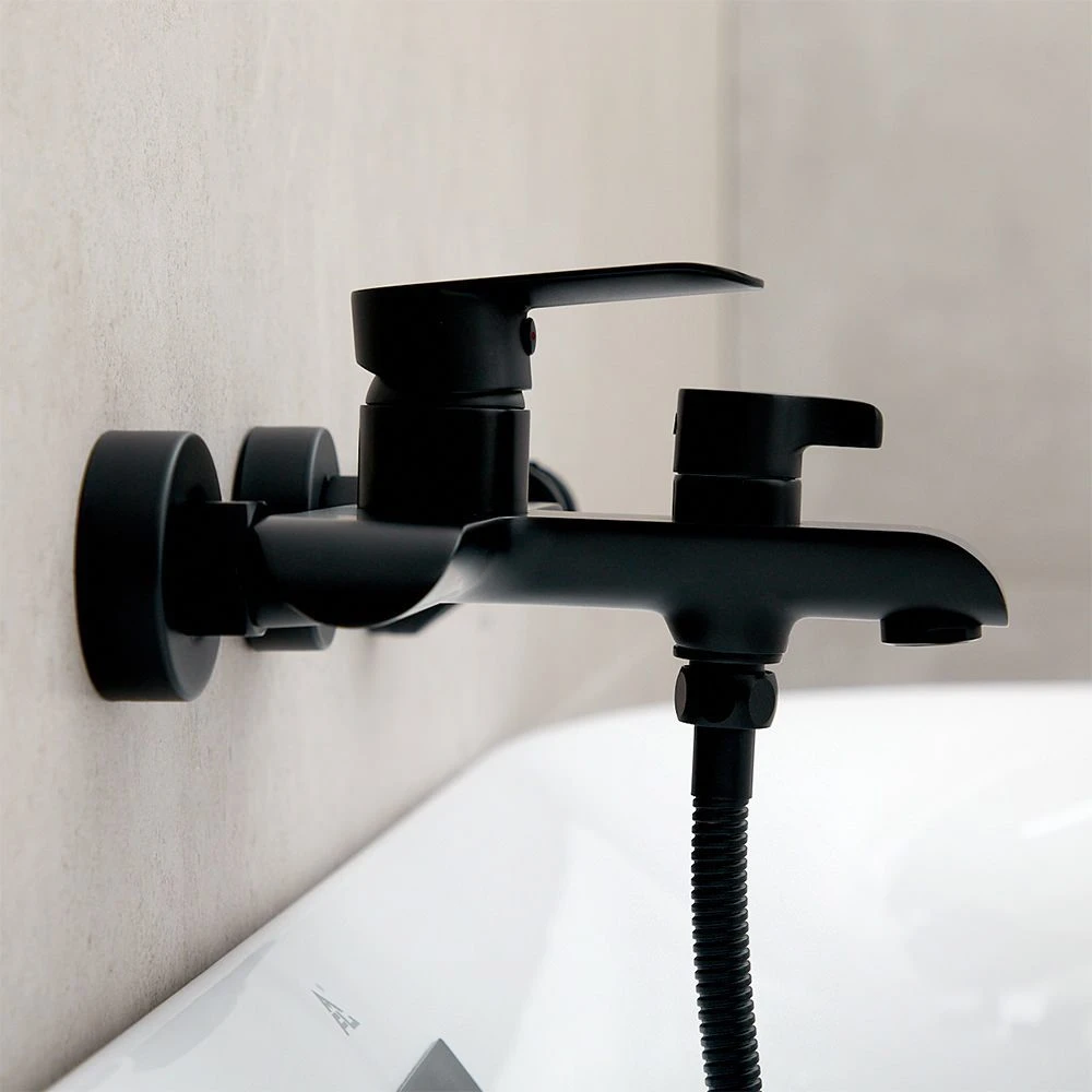 Baterie baie cu garnitură duș pe perete mat|eco neve negru mat 4