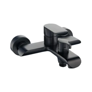 Baterie baie cu garnitură duș pe perete mat|eco neve negru mat