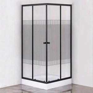 Cabină de duș liniah2o malta 900x900x1950 /130 4 mm pătrată negru