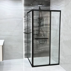 Cabină de duș liniah2o ritmo 1000x1000x1900 6 mm universală negru