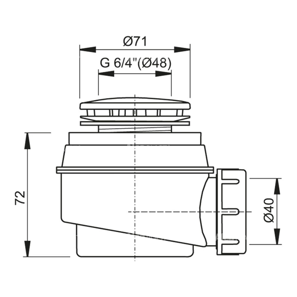 Sifon pentru cădiță de duș alca a47cr-50 71" 40 alb 2