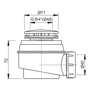 Sifon pentru cădiță de duș alca a47cr-50 71" 40 alb Thumbnail 2