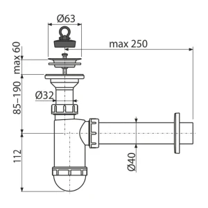 Сифон для умывальника alcaplast а41 63" 40 Thumbnail 2