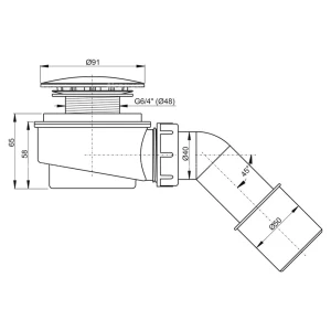 Сифон для поддона alcaplast a471cr-60 91" 50 Thumbnail 2