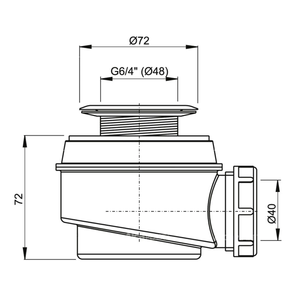 Сифон для поддона alcaplast a46-50 72" 40 2