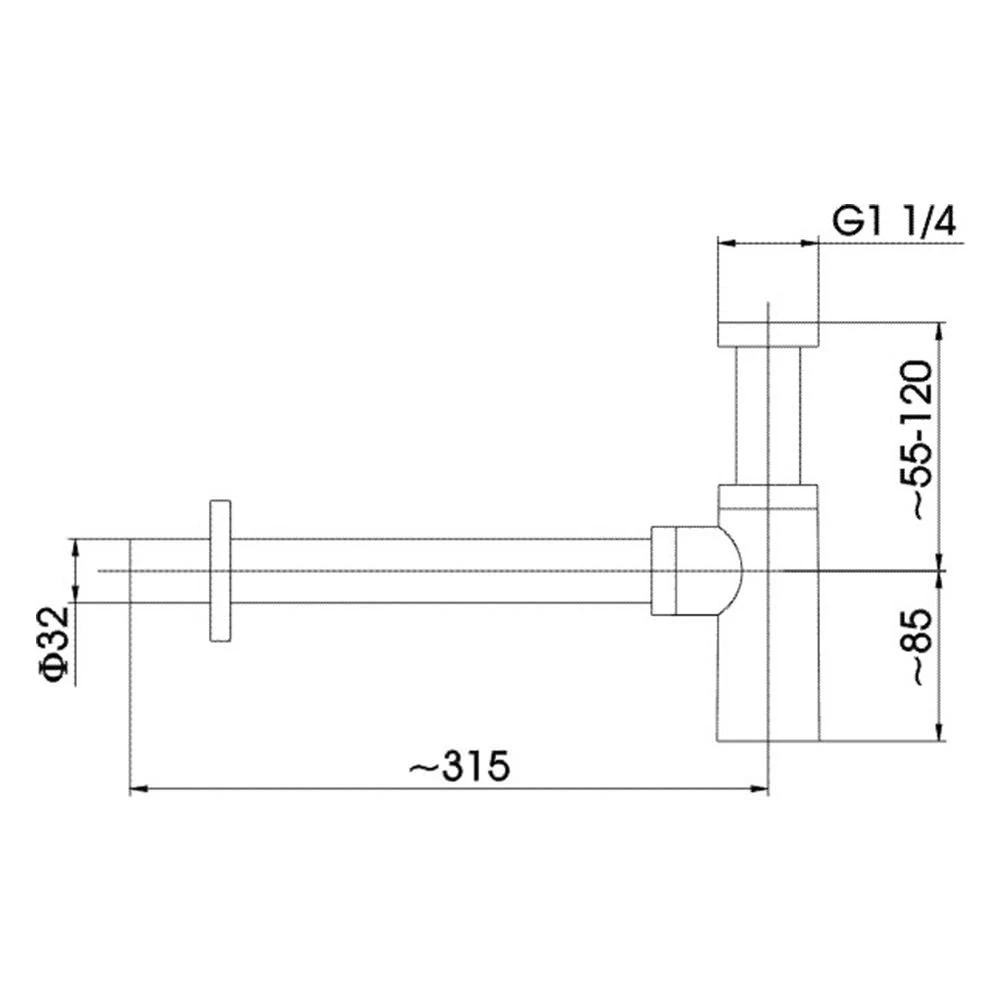 Сифон для умывальника armatura 003 1 1/4" 32 черный 2