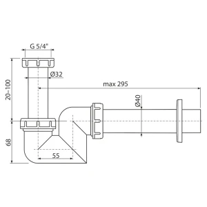 Sifon pentru bideu alca a45f-dn40 1 1/4" 40 Thumbnail 2