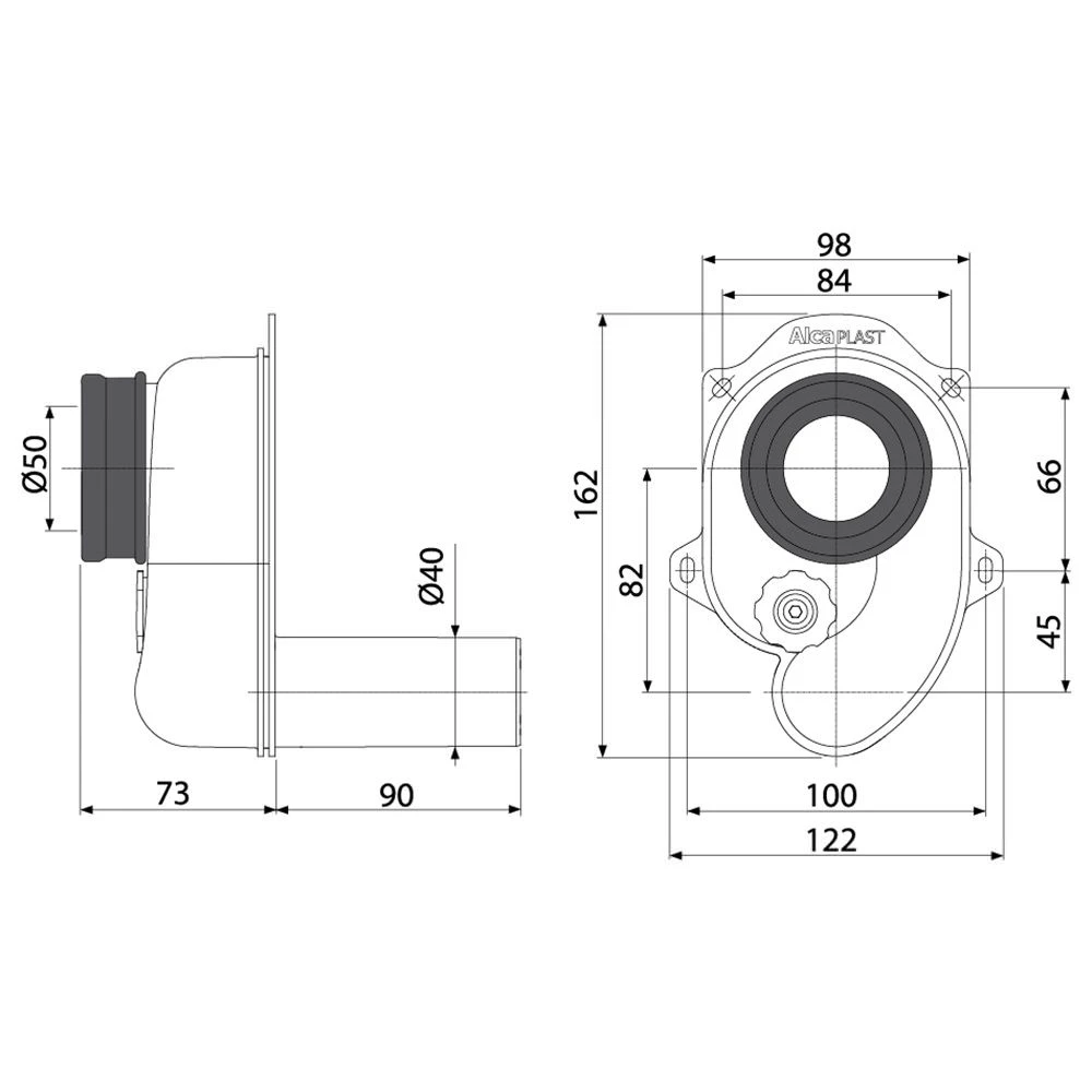 Sifon pentru pisoar alca a45b 2" 40 2