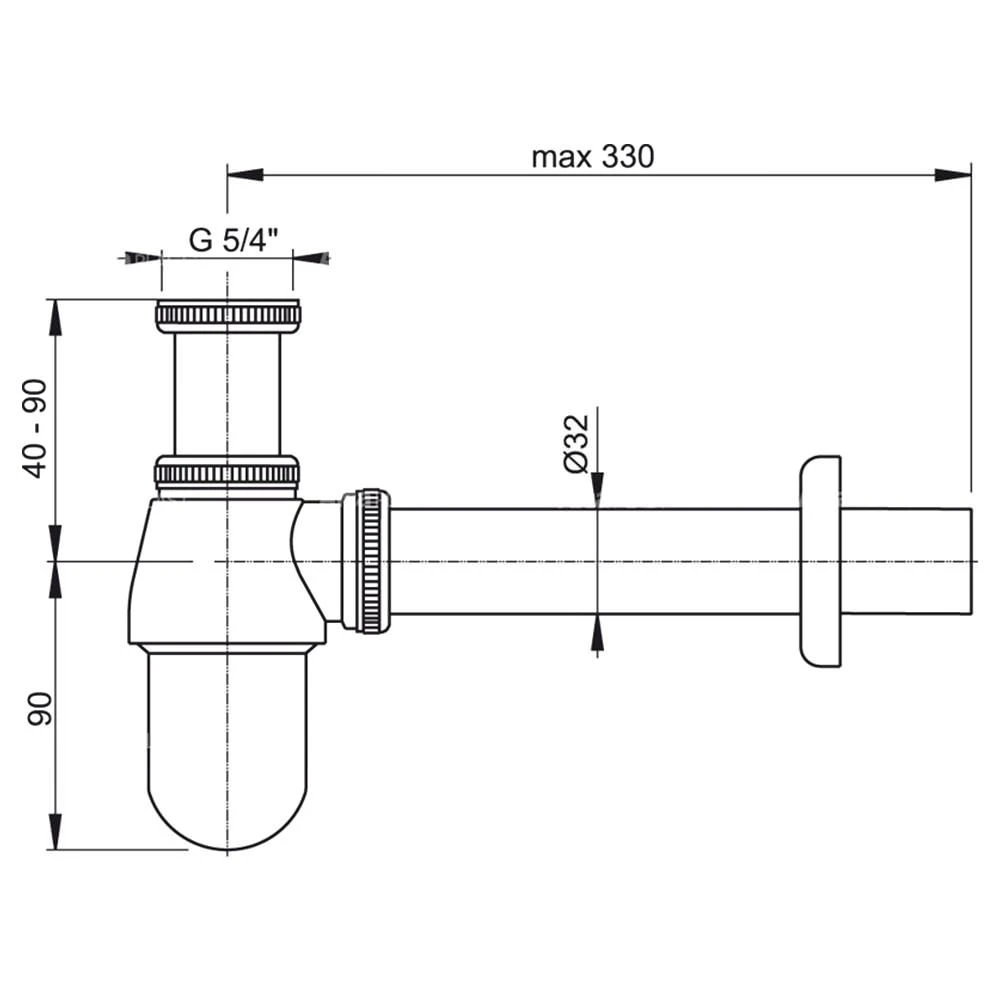 Сифон для умывальника alcaplast a431 1 1/4" 32 хром 2