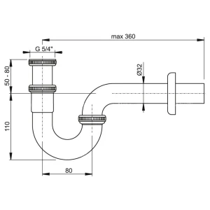Sifon pentru lavoar alca a432 1 1/4" 32 crom Thumbnail 2