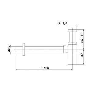 Сифон для умывальника armatura 600-002-00 1 1/4" 32 хром Thumbnail 2