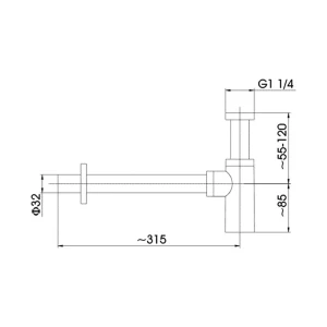 Sifon pentru lavoar armatura 600-003-00 1 1/4" 32 crom Thumbnail 2