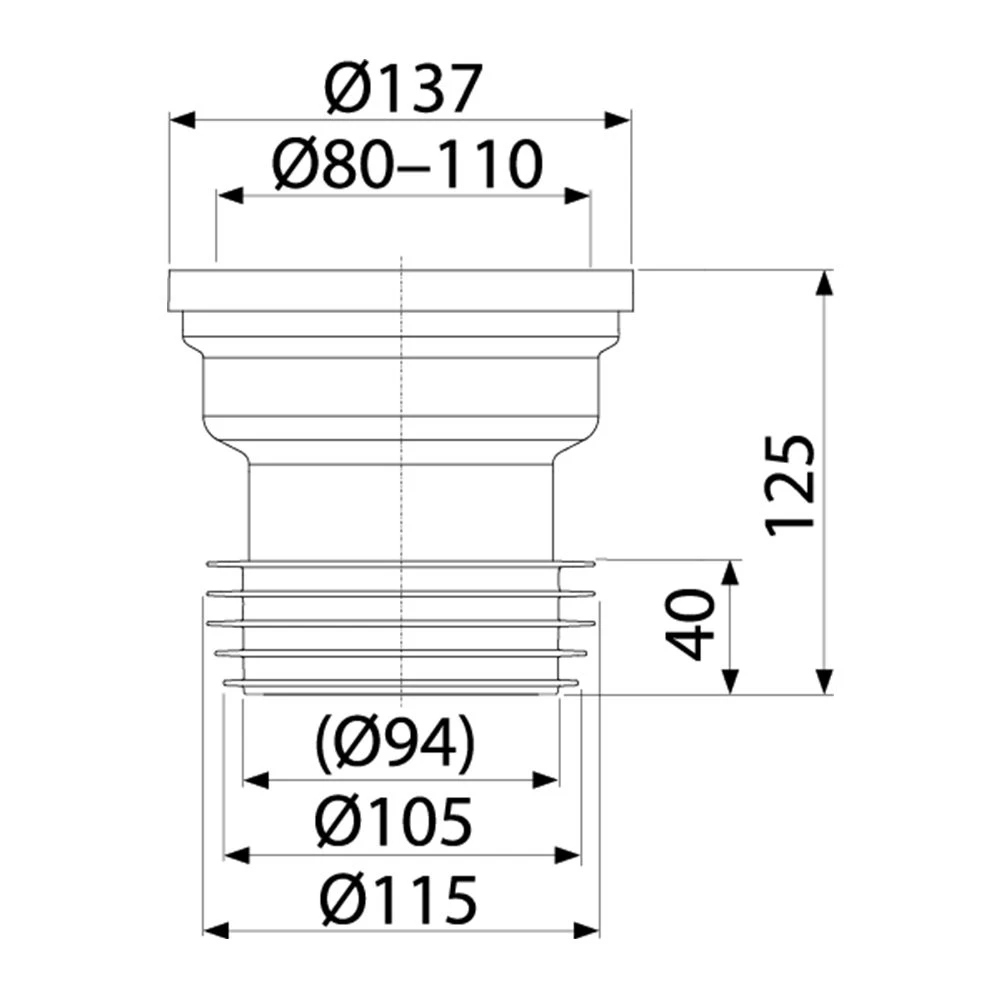 Cot pentru wc alca a991 d110 2