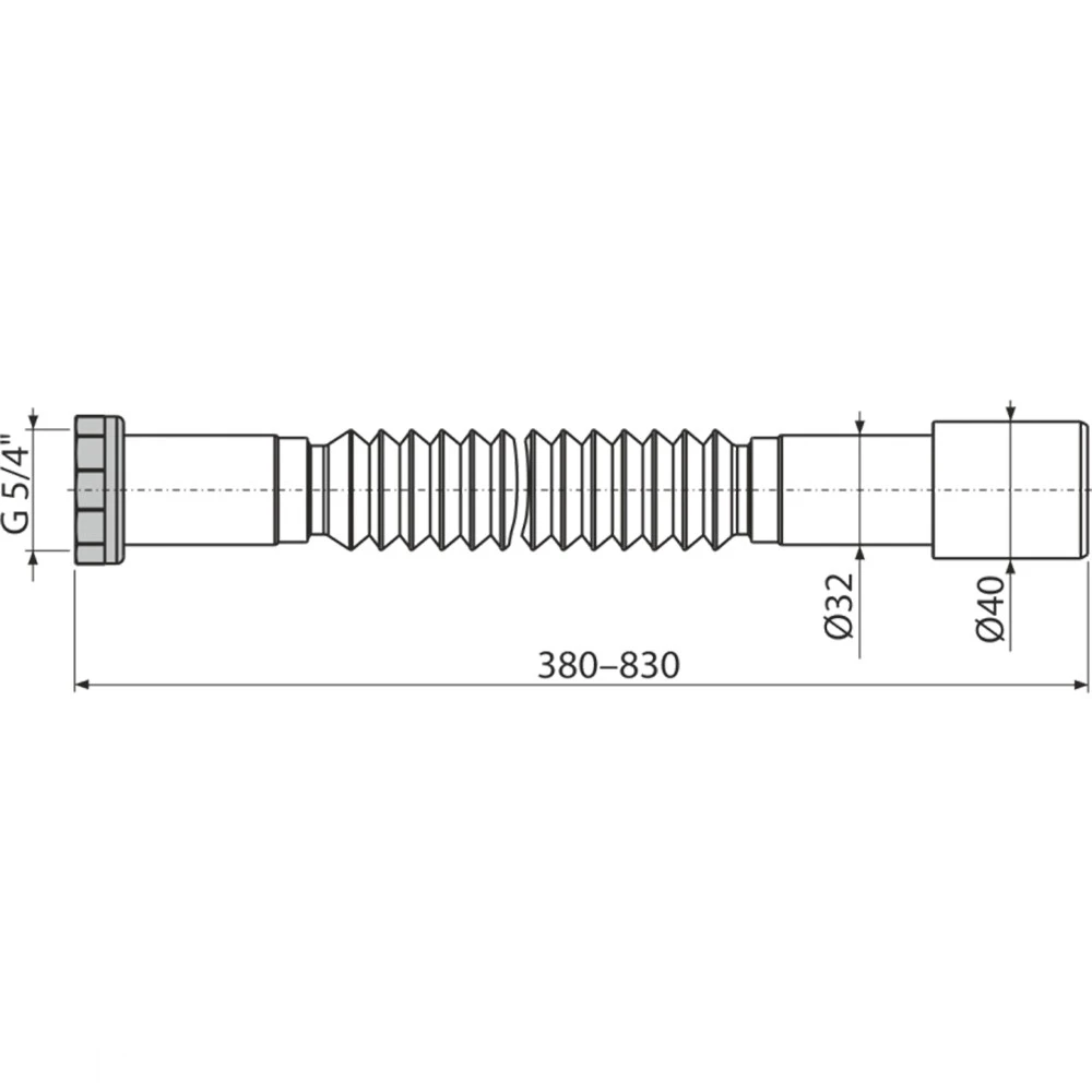 Гофра для умывальника alcaplast a760 1 1/4" металл 32/40 2