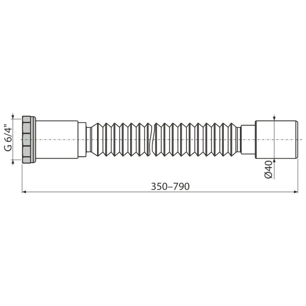 Racord extensibil pentru chiuvetă alca a792 1 1/2" metal 40 2