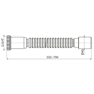 Racord extensibil pentru chiuvetă alca a792 1 1/2" metal 40 Thumbnail 2