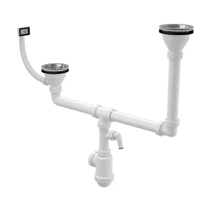 Sifon pentru chiuvetă alca a456p 115" 40/50 cu legătură la mașina de spălat