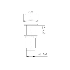 Ventil click-clack armatura black 68 1 1/4" negru Thumbnail 1