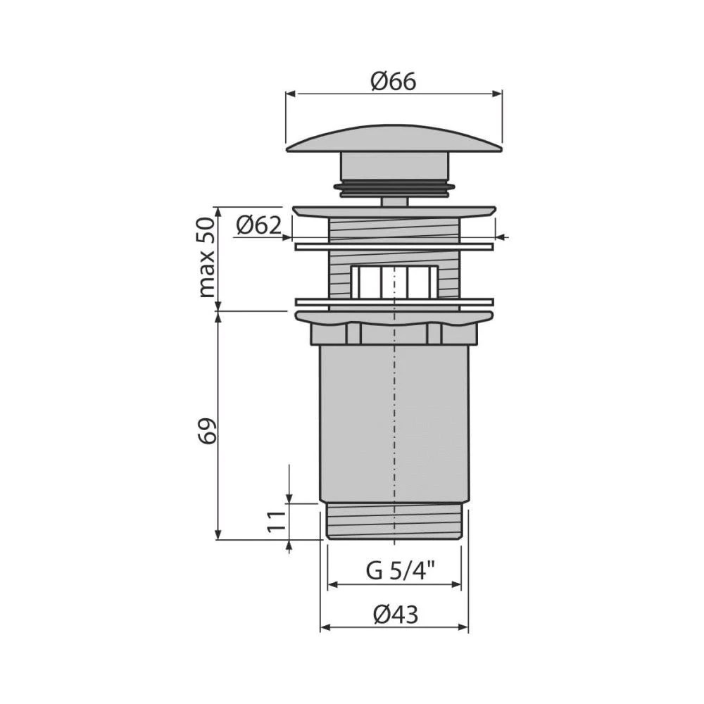 Ventil click-clack alca a392c crom 2