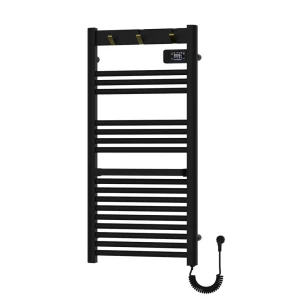 Полотенцесушитель электрический avonflow omega 500x1050 400w алюминий правое подключение черный мат Thumbnail 2