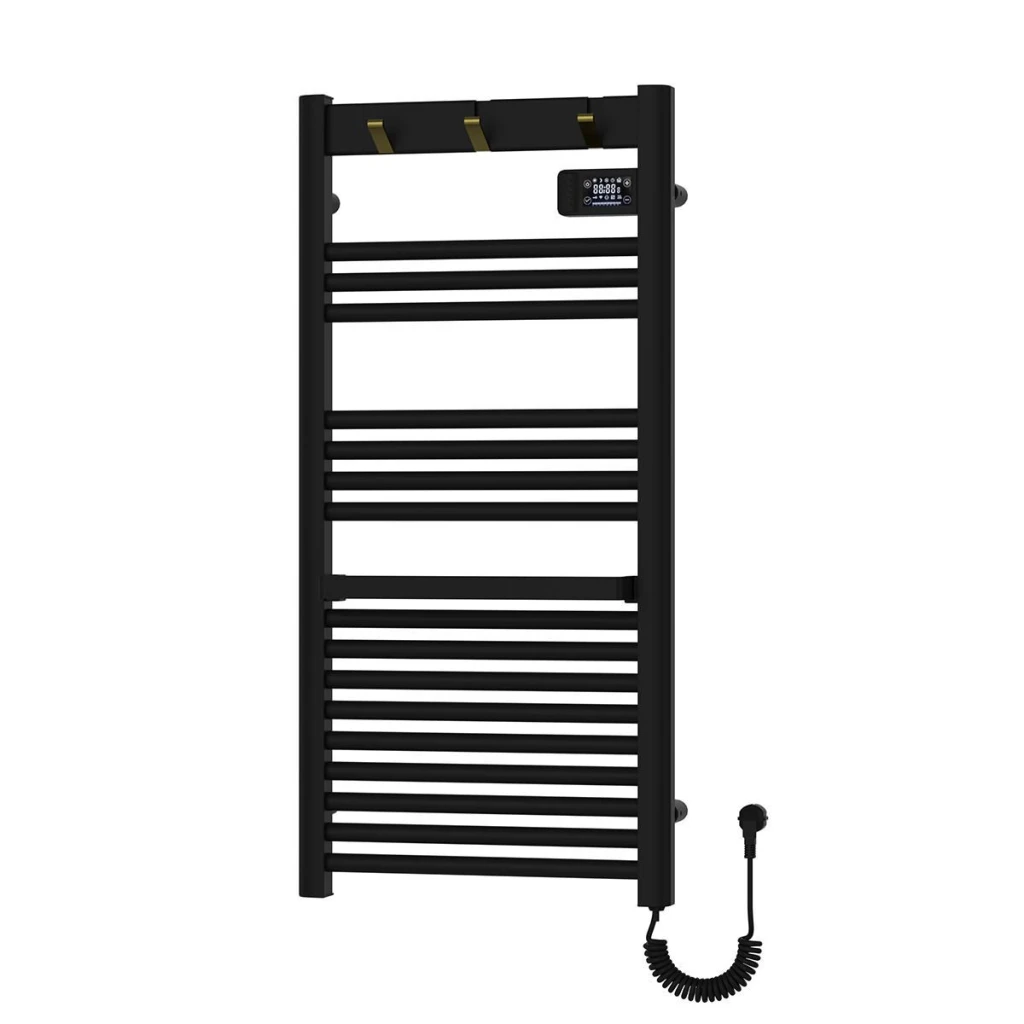 Полотенцесушитель электрический avonflow omega 500x1050 400w алюминий правое подключение черный мат 2