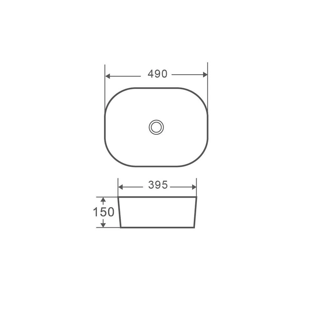 Lavoar aplicat nomi arte 490x395x150 dreptunghiular alb mat 2