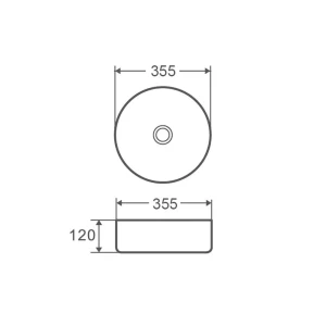 Lavoar aplicat nomi centro 355x355x120 rotund alb mat Thumbnail 2