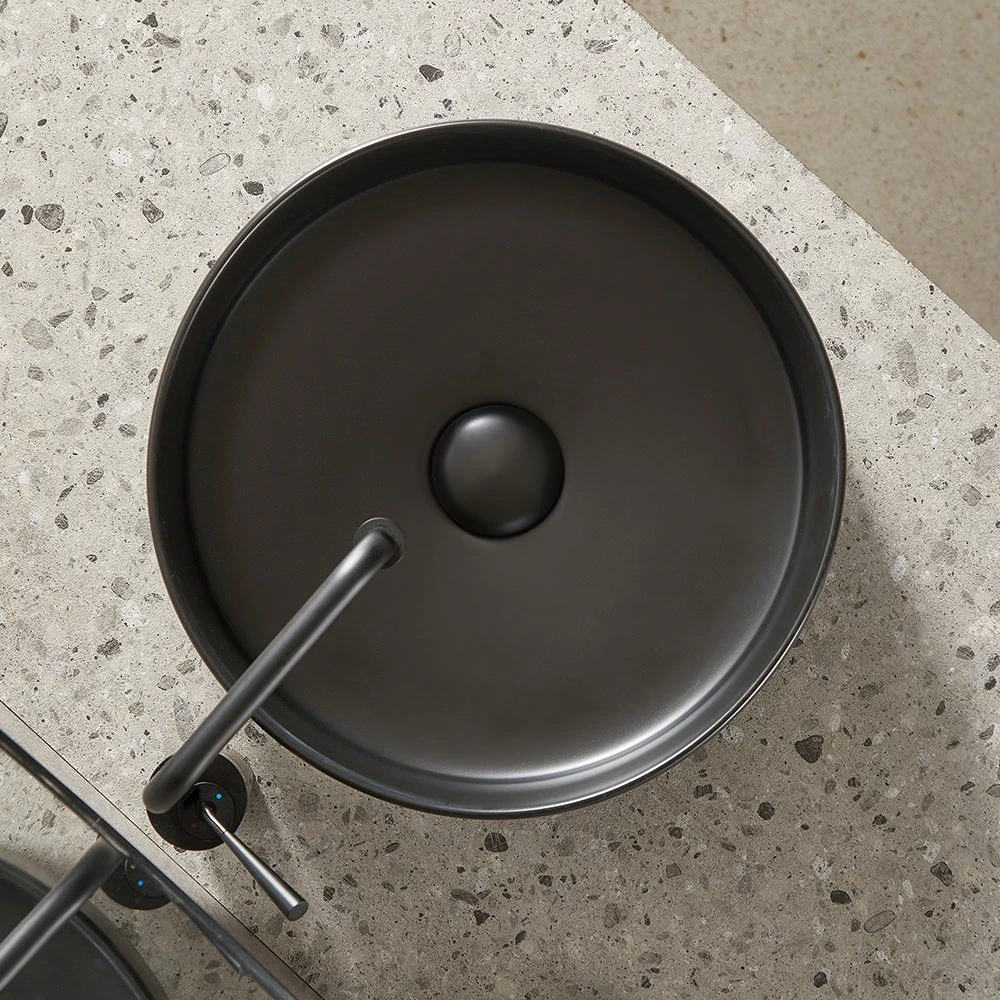 Lavoar aplicat nomi centro 355x355x120 rotund matte black 3