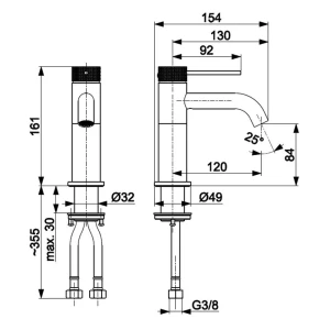 Смеситель для умывальника armatura moza 316 l inox Thumbnail 2