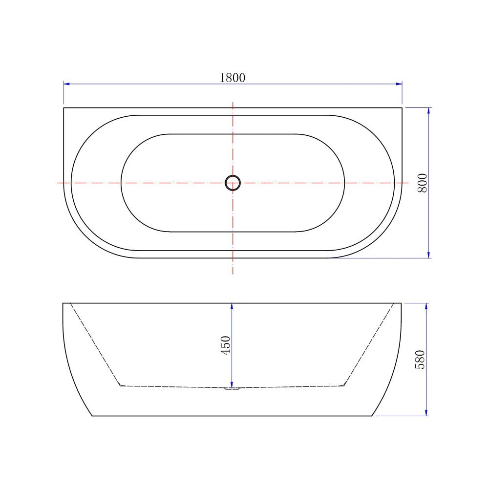 Cadă simetrică aifol kabo 1800x800 acril 5
