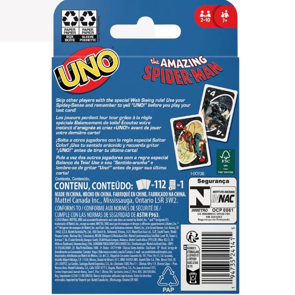 Карточная игра uno "человек-паук" 4