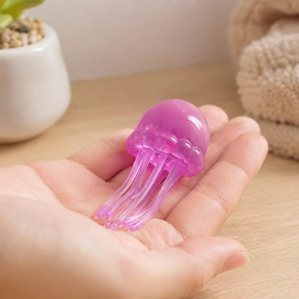Jucărie antistres squishy flippy meduză cu tentacule flexibile, violet, 100 g 4