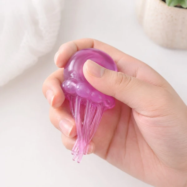 Jucărie antistres squishy flippy meduză cu tentacule flexibile, violet, 100 g 3