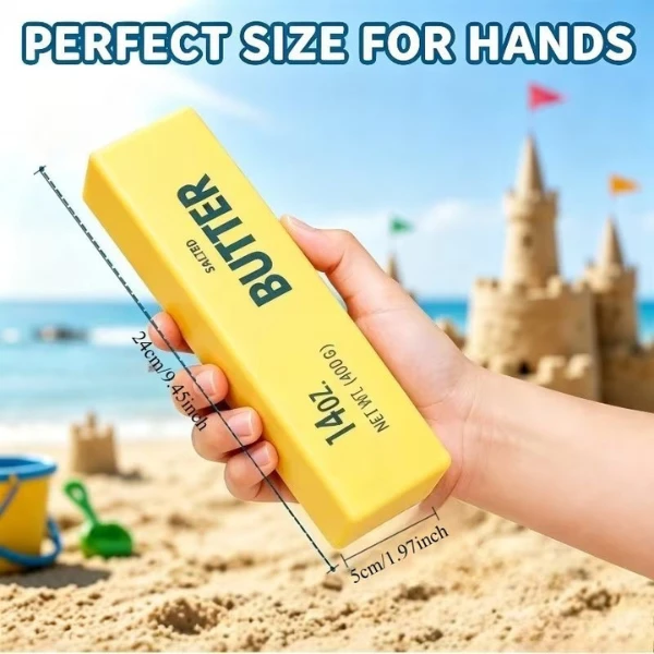 Jucărie antistres squishy flippy butter block, bloc de unt, 400 g, 24 × 5 cm, galbenă 4