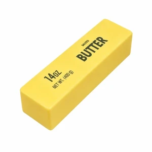 Jucărie antistres squishy flippy butter block, bloc de unt, 400 g, 24 × 5 cm, galbenă