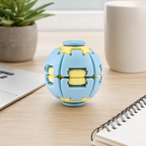 Jucărie antistres flippy push and spin, minge 3d rotativă, albastru deschis, 6,3 cm 2
