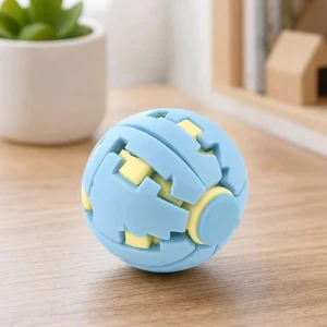 Jucărie antistres flippy push and spin, minge 3d rotativă, albastru deschis, 6,3 cm Thumbnail 3