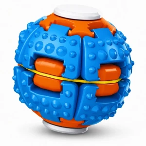 Jucărie antistres flippy push and spin, minge 3d rotativă, albastră, 6,3 cm