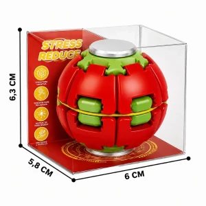 Jucărie antistres flippy push and spin, minge 3d rotativă, roșie, 6,3 cm Thumbnail 7