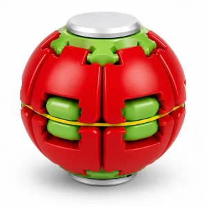 Jucărie antistres flippy push and spin, minge 3d rotativă, roșie, 6,3 cm