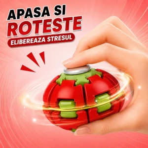 Jucărie antistres flippy push and spin, minge 3d rotativă, roșie, 6,3 cm Thumbnail 2