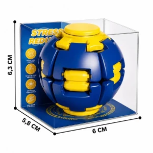 Jucărie antistres flippy push and spin, minge 3d rotativă, albastră, 6,3 cm Thumbnail 8