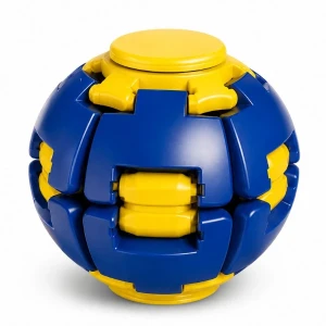 Jucărie antistres flippy push and spin, minge 3d rotativă, albastră, 6,3 cm