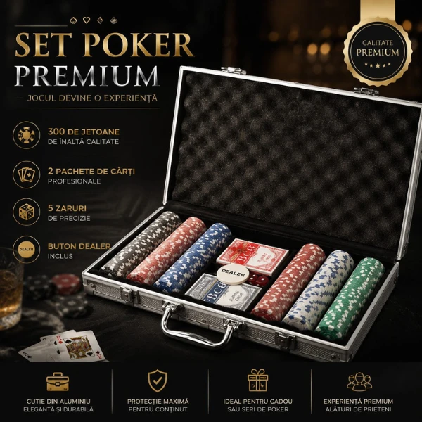 Set de poker flippy în servietă din aluminiu 6