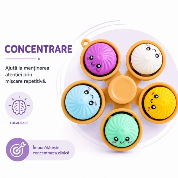 Jucărie senzorială antistres "fidget spinner baozi :kawaii", cu bile 4