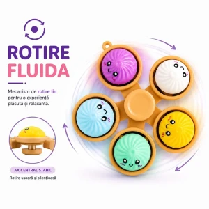 Jucărie senzorială antistres "fidget spinner baozi :kawaii", cu bile Thumbnail 3