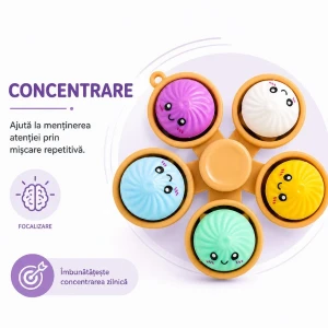 Jucărie senzorială antistres "fidget spinner baozi :kawaii", cu bile Thumbnail 4