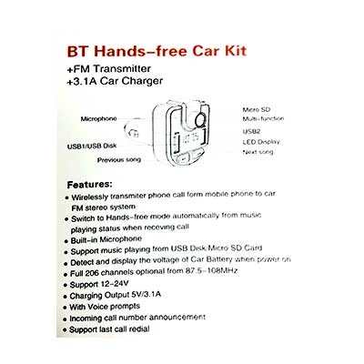 Fm-модулятор mp3 transmitter bt36 w/bluetooth nc-15-cm003 3