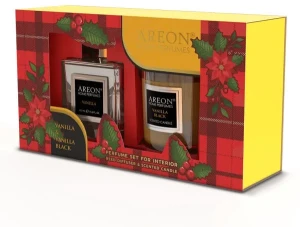 Odorizant. set areon home perfume sticks 150ml + lumânare (vanilla black) / preparat pentru parfum. încăperi